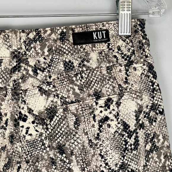 Kut from the Kloth Gidget Womens High Rise Shorts Raw Hem Brown Snake size 0 - Picture 9 of 13